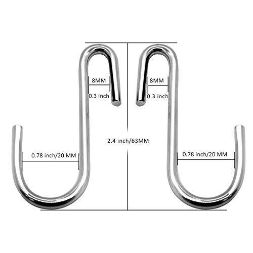 Agilenano Heavy Duty S Hooks Pan Pot Holder Rack Hooks Hanging Hangers S Shaped Hooks for Kitchenware Pots Utensils Clothes Bags Towels Plants