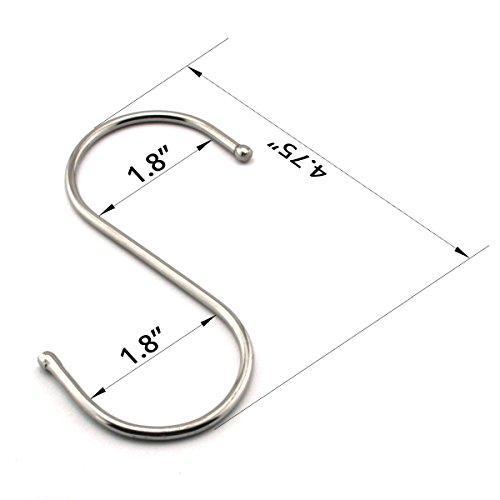 Agilenano Extra large S Shape hooks, Heavy-duty Stainless Steel Hanging Hooks - Multiple uses, Ideal for Apparel, Kitchenware, Utensils, Plants, Towels, Gardening Tools.