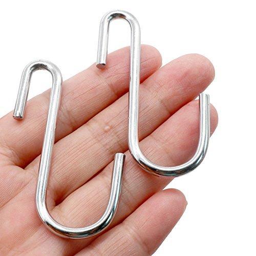Agilenano Heavy Duty S Hooks Pan Pot Holder Rack Hooks Hanging Hangers S Shaped Hooks for Kitchenware Pots Utensils Clothes Bags Towels Plants