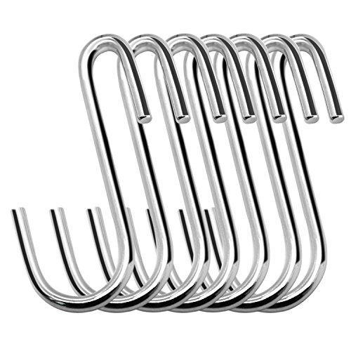 Agilenano Heavy Duty S Hooks Pan Pot Holder Rack Hooks Hanging Hangers S Shaped Hooks for Kitchenware Pots Utensils Clothes Bags Towels Plants