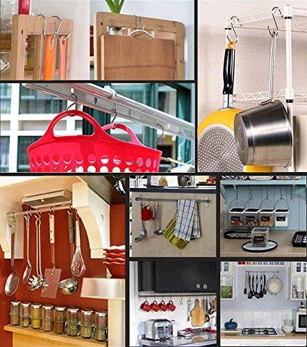 Agilenano Extra large S Shape hooks, Heavy-duty Stainless Steel Hanging Hooks - Multiple uses, Ideal for Apparel, Kitchenware, Utensils, Plants, Towels, Gardening Tools.