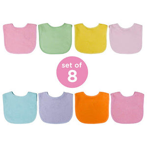 Neat Solutions 8 Pack Multi-Color Solid Knit Terry Bibs (8 Count) for ONLY $6.24!!!