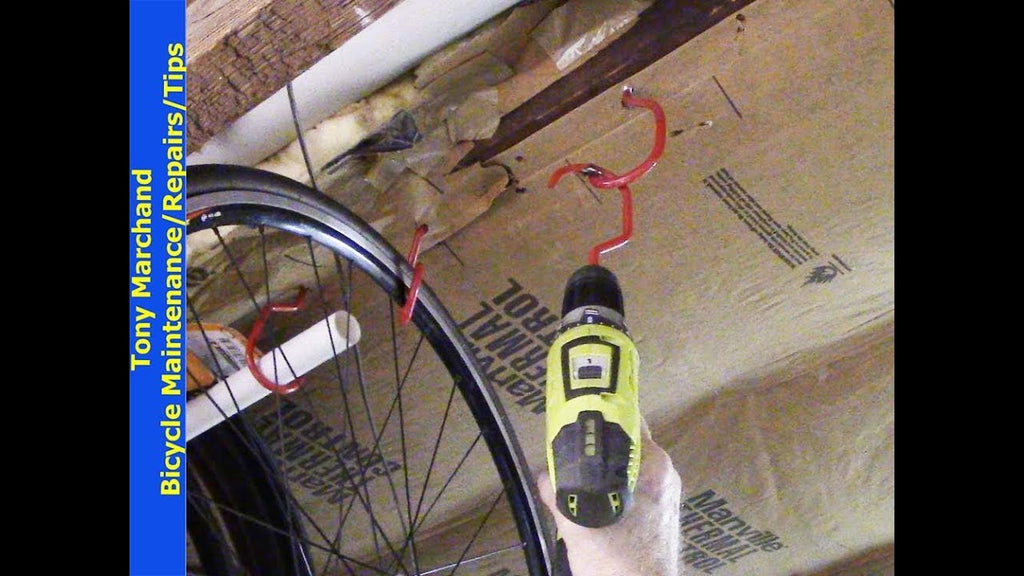 Installing Bike Hooks for Vertical Storage :We show you how to install and hang bikes from ceiling of your home, cellar, or garage using rubber coated hooks in ...