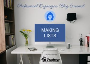 Making Lists – Professional Organizers Blog Carnival