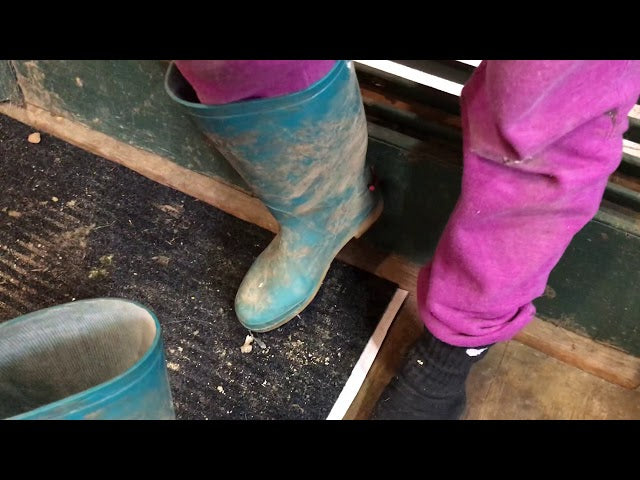 In need of a boot jack, this farmer made hers from a dual-pronged utility hook, the kind used to hang rakes and tools in sheds