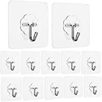 12-Count Ayssny Adhesive Utility Reusable Wall Hook 44 lb/ 20 kg (Max) only $9.99