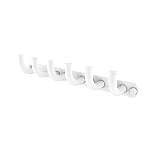 Allied Brass RM-20-6 Remi Collection 6 Position Tie and Belt Rack Decorative Hook, Matte White