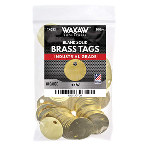 1.25u201d Solid Brass Stamping Tags Industrial Grade (0.040") Blank Chits for Pipe Valves, Tool Check-Out and Equipment Labeling | Made in USA (100 Pack)