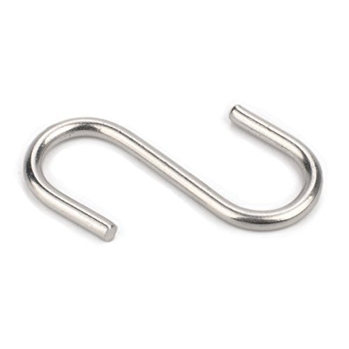 Flammi 20-Pack Mini S Shaped Hooks Hanging Hooks Chrome Plated for Jewelry Key Ring Dustpan Brush (1-3/4-Inch Long)