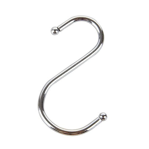 ViewHuge 5PCS Stainless Steel S Hook Heavy Duty Polished Metal Multipurpose Hooks Food Safe For Butcher Meats Organizing Utensils Pots