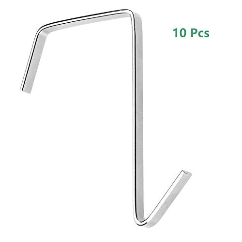 Oubest 10 Pack Over The Door Hook Cubical Hooks for Hanging Pocket Chart Clothes Towels Utensils Stainless Steel Door Hangers