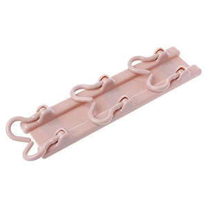 Wall Cabinet 6 Hook Kitchen Organizer Towel Hanger Scarf Adhesive Storage Rack - Pink bjlongyi