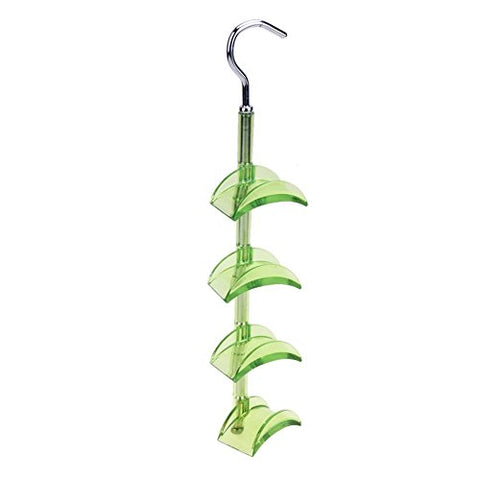 Matefied Rotatable 4 Hooks Hanging Holder Bag Tie Belt Storage Rack Organizer(Green)