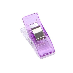 Iuhan 20 PCS Clear Sewing Craft Quilt Binding Plastic Clips Clamps Pack (Purple)