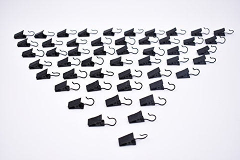 Art&Beauty 50pcs Black Metal Hook Clips Hanging Curtain Clip Hanger