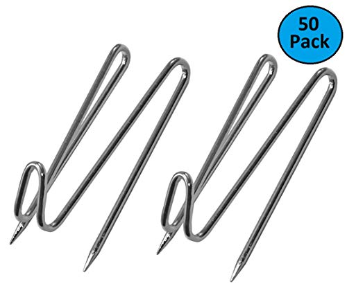 1InTheOffice Panel Wall Wire Hooks, Silver, 50 Hooks per Pack