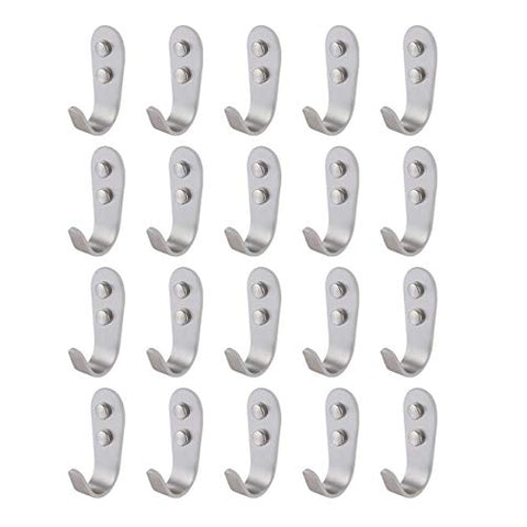 KES SUS 304 Stainless Steel Storage Organizer Hook Bathroom Single Robe Towel Coat Hook Rustproof Kitchen Utensil Utility Hanger SOLID Metal Heavy Duty Wall Mount, Brushed Finish, 20 Pack, A2062-P20