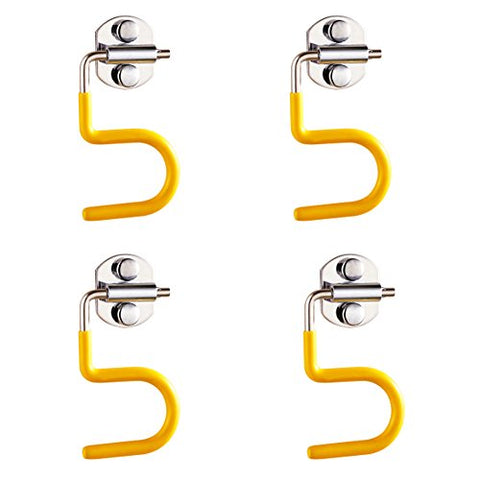 Exttlliy 304 Stainless Steel Broom Holder Organizer Multifunctional S-Style Wall Mount Mop Storage Hanger Racks (4Pcs)