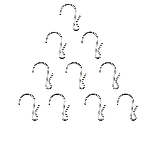 LJY 10-Pack Polished Metal Clip Type Hanging Hooks, Holds up to 10 lbs