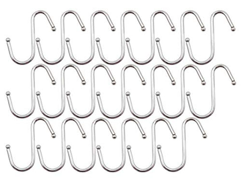 LBY 60mm x 50mm Stainless Steel S Hook Multifunction Metal Small Hooks Combination Pack of 20