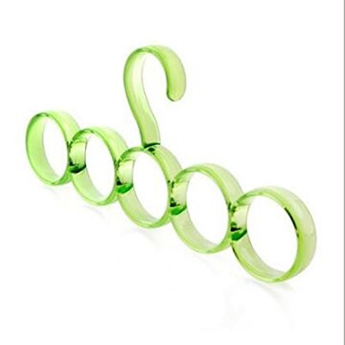Tikkii Crystal Sapce Saver Plastic Scarf Tie Belt Hanger Organiser Rack Hangerworld (Green)
