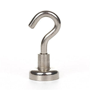 Dewel Tension Magnetic Hooks Powerful Neodymium Magnet Mount Hook as Keys holder towels or tools keeper Declutter Your Space (D16 mm?7 pound)