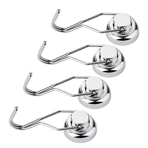 Ninth Five Swivel Swing Magnetic Hooks, 30lb Strong Powerful Heavy Duty Neodymium Magnet Hooks - Use for Home Kitchen Office Garage Outdoor Hanging(4 Pack)