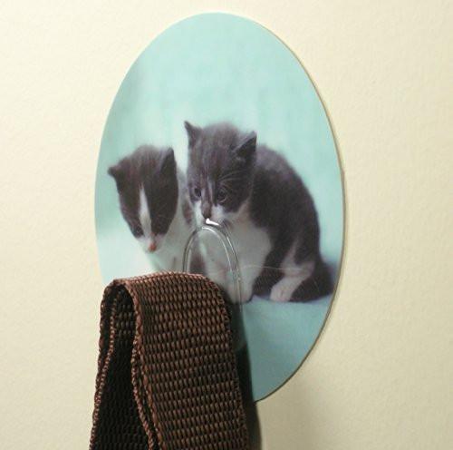 Cat Utility Hooks for Bedroom Bathroom Shower Back to School Locker Kitten Wall Decoration (Pack of 2)(5503)