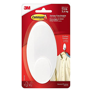 Command Clothes Hanger MVFWG, Large, White, 2-Pack