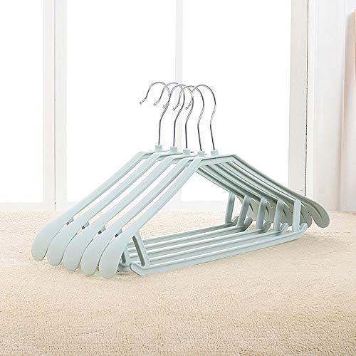 Suit Hanger Wide Shoulder Plastic Non-Slip Seamless Clothing Hanging Home Adult Suit Drying Drying Rack,5 Pieces,Nordic Blue