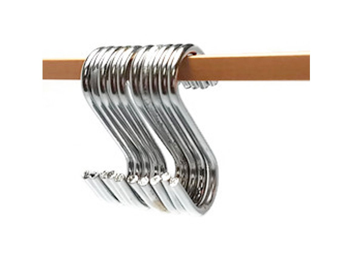 K-56 S-Shaped Utility Hooks Stainless Steel Hanging Hooks Hangers for Office, Kitchen and Bedroom, 10PCS 3.25" (KHK3.25)