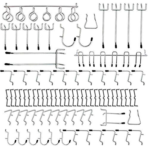 Dayree 81pcs Pegboard Hooks Assortment Heavy Duty Peg Hook Organization Wall Storage Shoe Garage Organizer Hanger Tool