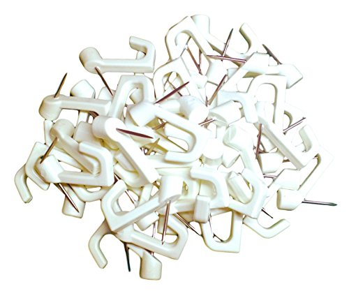 Plastic push pin Hooks, White, 7 Pieces
