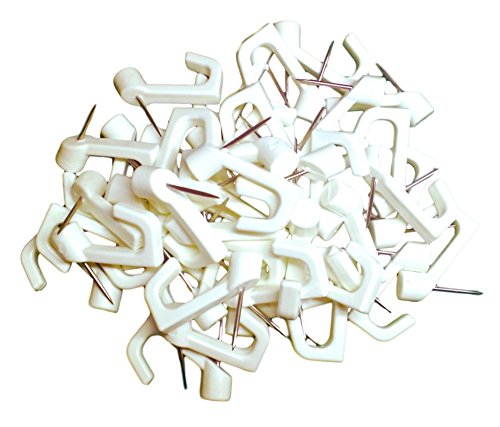 Plastic Push Pins Hooks White (14 Pieces)