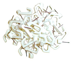 Plastic Push Pins Hooks White (14 Pieces)