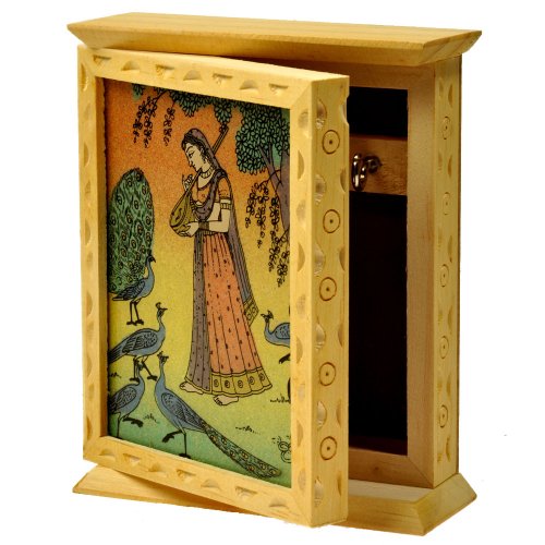 Little India Rajasthani Gemstone Painting Key Holder Box -118