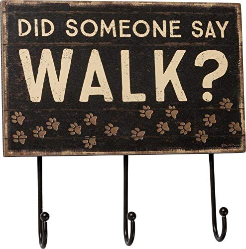 Primitives by Kathy Slat Wood Hook Board, Did Someone Say Walk