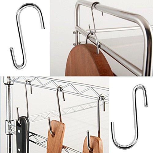 Agilenano Heavy Duty S Hooks Pan Pot Holder Rack Hooks Hanging Hangers S Shaped Hooks for Kitchenware Pots Utensils Clothes Bags Towels Plants