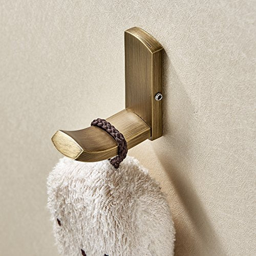 Rozin Antique Brushed Brass Robe Towel Hook Wall Mounted Coat Clothes Hanger