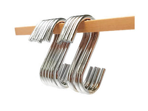 K-56 S-Shaped Utility Hooks Stainless Steel Hanging Hooks Hangers for Office, Kitchen and Bedroom, 10PCS 2.5" (KHK2.5)