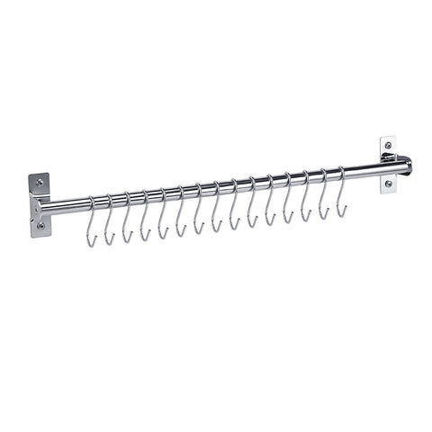 Wall Mounted Pan Pot Rack Kitchen Utensils Hanger Organizer Lid Holder 39" Stainless Steel 15 Hooks Multipurpose