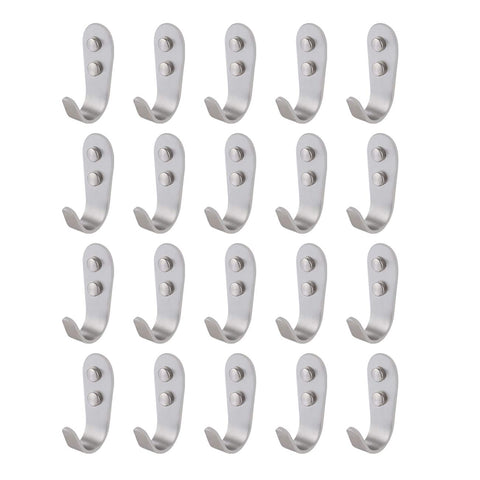 KES Brushed Stainless Steel Coat and Hat Single Hook Heavy Duty Wall Mount, 20-Pcs Value Pack