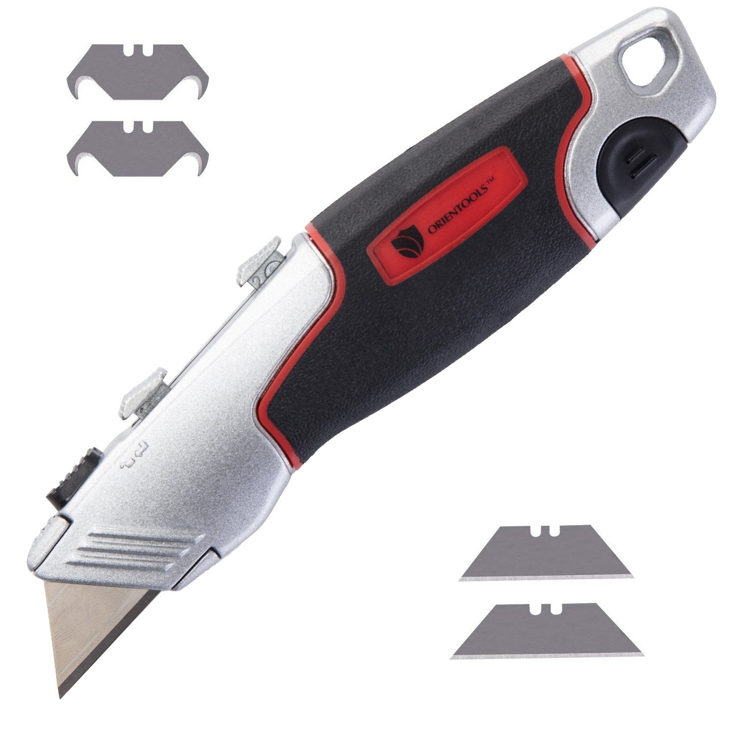 ORIENTOOLS Utility Knife Box Cutter Heavy Duty, Multifunctional Retractable with Hook Blade, Carpet Cutting Blades