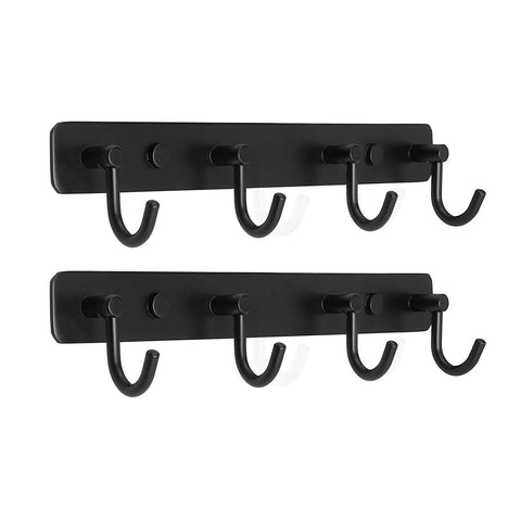 WEBI Coat Hook Black Iron Hanger Rack for Dog Pet Leash, Hats, Keys, Bath Towels, Robe, Clothes Wall Mount Closet Clothing Bathroom Garage Home Organization Storage