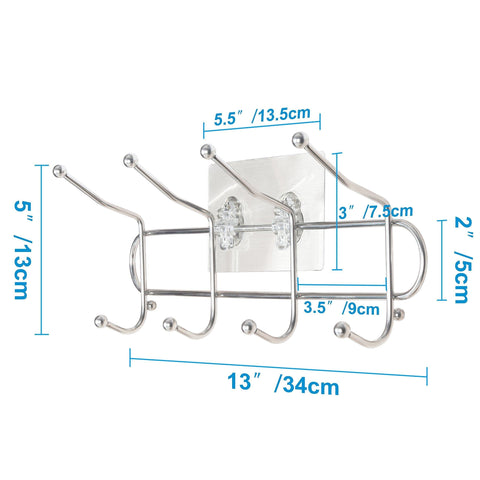 WEBI Adhesive Hooks, Transparent Heavy Duty Sticky Utility Wall Hooks for Towel, Loofahs, Belt, Scarves, Purses, Hats, Keys Holder, No Nail, Waterproof, 2 Packs