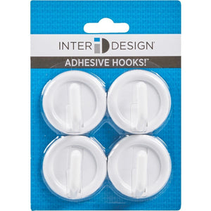 InterDesign White Self Adhesive Utility Hook – Pack of 4